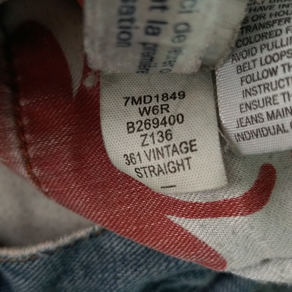 Lucky Brand denim blue jeans 361 vintage straight W34 L32 - Picture 3 of 9